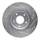 R1 14-23 Nissan Leaf Front Left Drilled & Slotted Silver Brake Rotor