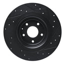 R1 16-23 Mazda CX-9 Rear Left Drilled & Slotted Black Brake Rotor