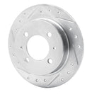 R1 91-06 Nissan Lucino Rear Drilled & Slotted Silver Brake Rotor Set