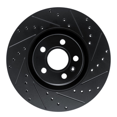 R1 17-25 Volvo V90 Front Right Drilled & Slotted Black Brake Rotor