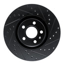 R1 17-25 Volvo V90 Front Right Drilled & Slotted Black Brake Rotor