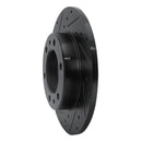 R1 81-85 Toyota Pickup Front Left Drilled & Slotted Black Brake Rotor