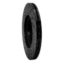 R1 08-25 Audi A4 Quattro Front Right Drilled & Slotted Black Brake Rotor