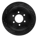 R1 07-17 Ford ExpeditIon Front & Rear Drilled & Slotted Black Brake Rotor Set