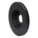 R1 05-24 Hyundai Tucson Front Right Drilled & Slotted Black Brake Rotor