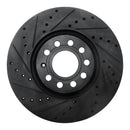 R1 97-06 Audi A6 (USA/Canada) Front Left Drilled & Slotted Black Brake Rotor