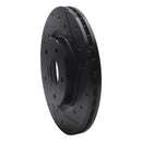 R1 07-25 Chrysler 200 Front Right Drilled & Slotted Black Brake Rotor