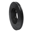 R1 94-04 Ford Mustang Front Left Drilled & Slotted Black Brake Rotor