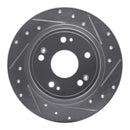 R1 05-17 Honda Accord Rear Right Drilled & Slotted Silver Brake Rotor