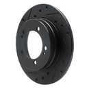 R1 90-94 Eagle TALON Rear Left Drilled & Slotted Black Brake Rotor