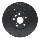 R1 14-20 Lexus IS200t Front & Rear Drilled & Slotted Black Brake Rotor Set