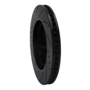 R1 00-24 Chrysler SEBRING Front Right Drilled & Slotted Black Brake Rotor