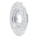 R1 19-22 Hyundai Veloster N Rear Left Drilled & Slotted Silver Brake Rotor