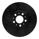 R1 03-09 Volvo S60 Front Left Drilled & Slotted Black Brake Rotor