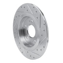 R1 19-25 Hyundai SANTA FE Rear Left Drilled & Slotted Silver Brake Rotor
