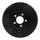 R1 05-23 Chrysler 300 Front Right Drilled & Slotted Black Brake Rotor