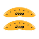MGP Front set 2 Caliper Covers Engraved Front JEEP Yellow finish black ch