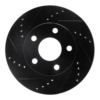 R1 97-05 Buick LeSabre Front Left Drilled & Slotted Black Brake Rotor