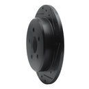R1 03-10 Chrysler PT Cruiser Rear Right Drilled & Slotted Black Brake Rotor