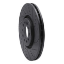 R1 14-25 Alfa Romeo Tonale Front Right Drilled & Slotted Black Brake Rotor