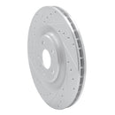 R1 17-25 Audi e-Tron S Rear Left Drilled & Slotted Silver Brake Rotor