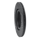 R1 09-14 Mini Cooper (Excl Clubman) Front Right Drilled & Slotted Black Brake Rotor