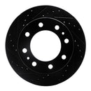 R1 01-25 Chevrolet Silverado 3500 Front Left Drilled & Slotted Black Brake Rotor