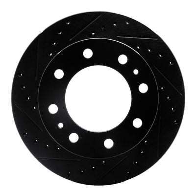R1 19-25 Ram 3500 Rear Left Drilled & Slotted Black Brake Rotor