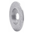 R1 19-25 Hyundai SANTA FE Rear Right Drilled & Slotted Silver Brake Rotor