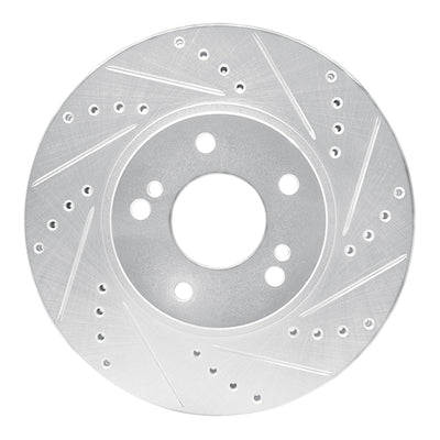R1 97-01 Infiniti Q45 Front Right Drilled & Slotted Silver Brake Rotor