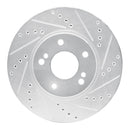 R1 97-01 Infiniti Q45 Front Right Drilled & Slotted Silver Brake Rotor