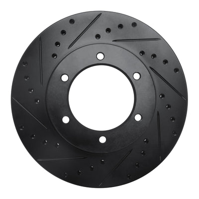 R1 91-98 Toyota 4Runner Front Left Drilled & Slotted Black Brake Rotor