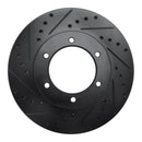 R1 91-98 Toyota 4Runner Front Left Drilled & Slotted Black Brake Rotor