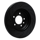 R1 20-25 Land Rover Defender 110 Rear Left Drilled & Slotted Black Brake Rotor