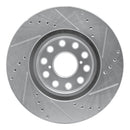 R1 93-98 Toyota Supra Front Left Drilled & Slotted Silver Brake Rotor