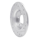 R1 98-15 Ford Fusion Rear Left Drilled & Slotted Silver Brake Rotor