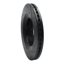 R1 06-10 Jeep Grand Cherokee Front Left Drilled & Slotted Black Brake Rotor