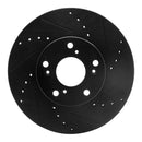 R1 03-07 Honda Accord Front & Rear Drilled & Slotted Black Brake Rotor Set