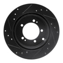 R1 91-93 Dodge STEALTH Rear Right Drilled & Slotted Black Brake Rotor