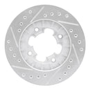 R1 87-94 Subaru Justy Front Right Drilled & Slotted Silver Brake Rotor