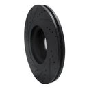 R1 12-17 Genesis G80 Front Right Drilled & Slotted Black Brake Rotor