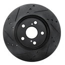 R1 16-22 Toyota Corolla (US/Canada) Front Right Drilled & Slotted Black Brake Rotor