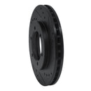 R1 98-15 Nissan NP300 (Mexico) Front Right Drilled & Slotted Black Brake Rotor