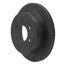 R1 04-08 Ford F-150 4WD Front Left Drilled & Slotted Black Brake Rotor