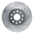 R1 16-20 Cadillac CT6 Front & Rear Drilled & Slotted Silver Brake Rotor Set