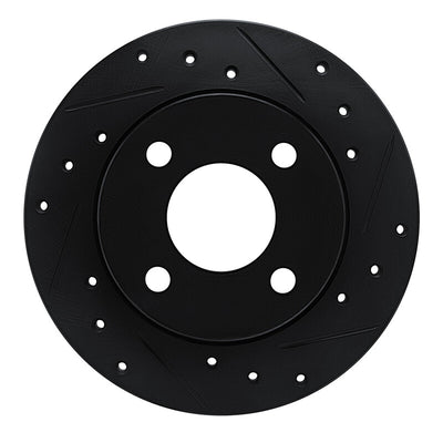 R1 78-90 Dodge Rampage Front Right Drilled & Slotted Black Brake Rotor