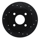 R1 78-90 Dodge Rampage Front Right Drilled & Slotted Black Brake Rotor