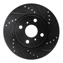 R1 12-15 Scion IQ Front Right Drilled & Slotted Black Brake Rotor