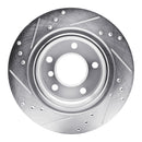 R1 03-08 BMW Z4 Rear Right Drilled & Slotted Silver Brake Rotor