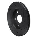 R1 08-16 Chrysler Town & Country Front Left Drilled & Slotted Black Brake Rotor